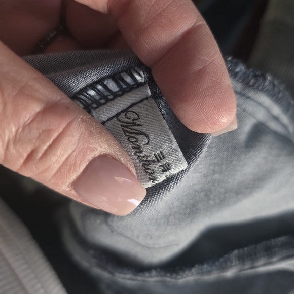 Washed Blue Denim Maxi Skirt with Front Slit - Picture 7 of 7